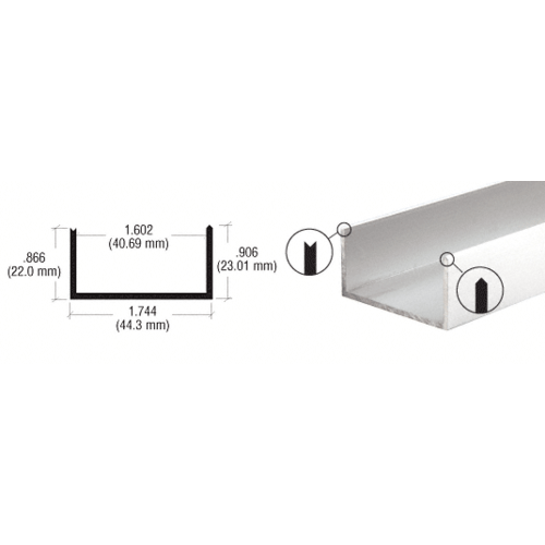 CRL D672A Satin Anodized Mullion Support U-Channel 144" Stock Length