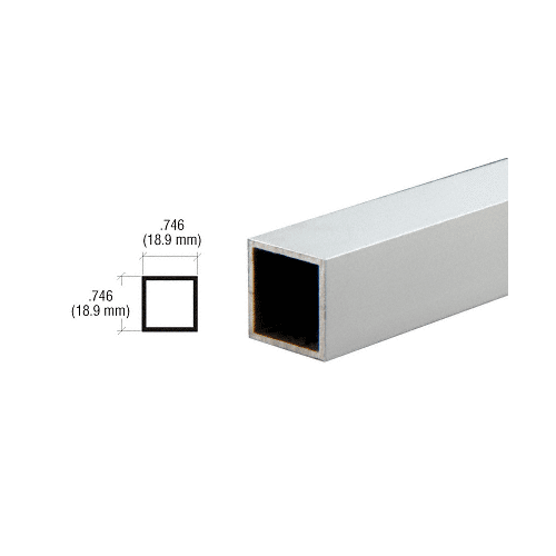 CRL D70A Satin Anodized 3/4" Square Tube Extrusion 144" Stock Length