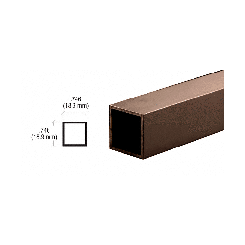 CRL D70A Satin Anodized 3/4" Square Tube Extrusion 144" Stock Length