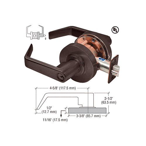 CRL D75STR0RB Oil Rubbed Bronze Heavy-Duty Grade 2 Lever Locksets Storeroom - Schlage 6-Pin