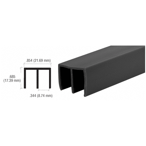 Brixwell D712BL-CCP95 Black Upper Plastic Track for 1/4" Sliding Panels  95" Stock Length