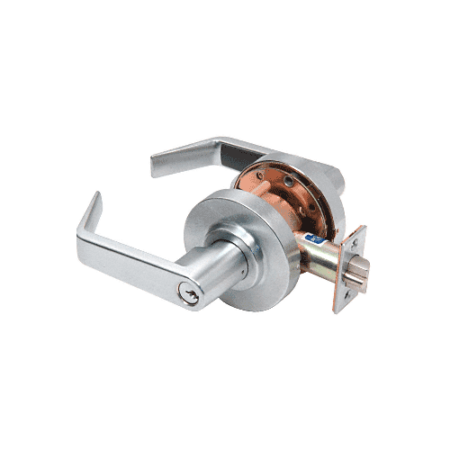 CRL D75STR Brushed Chrome Heavy-Duty Grade 2 Lever Locksets Storeroom - Schlage 6-Pin