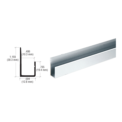 CRL D838A Satin Anodized Aluminum Deep Nose 3/8" J-Channel 144" Stock Length