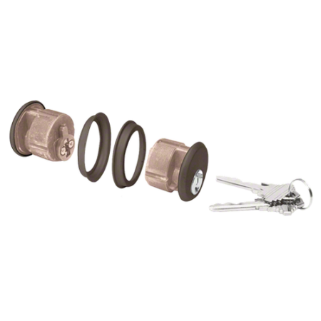 CRL DL2171Y8KADU Bronze Double Mortise Cylinder with Yale "8" Keyway and Keyed Alike