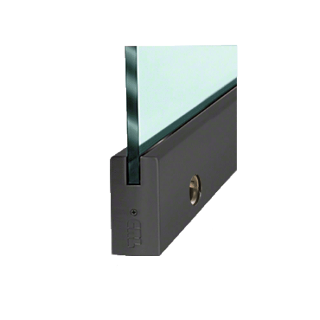 CRL DR4SBL12SL Black Powder Coated 1/2" Glass 4" Square Door Rail With Lock - 35-3/4" Length