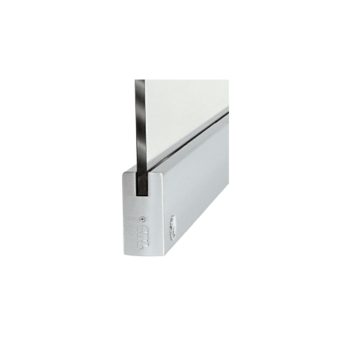 CRL DR4SDU12SL Black Bronze 1/2" Glass 4" Square Door Rail With Lock - 35-3/4" Length