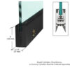 CRL DR4SDU12SL Black Bronze 1/2" Glass 4" Square Door Rail With Lock - 35-3/4" Length