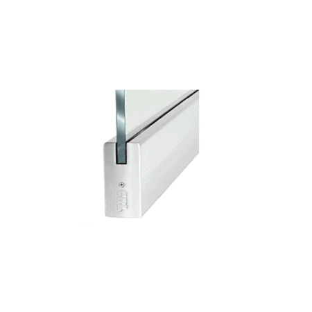 CRL DR4SPS12S Polished Stainless 1/2" Glass 4" Square Door Rail Without Lock - 35-3/4" Length