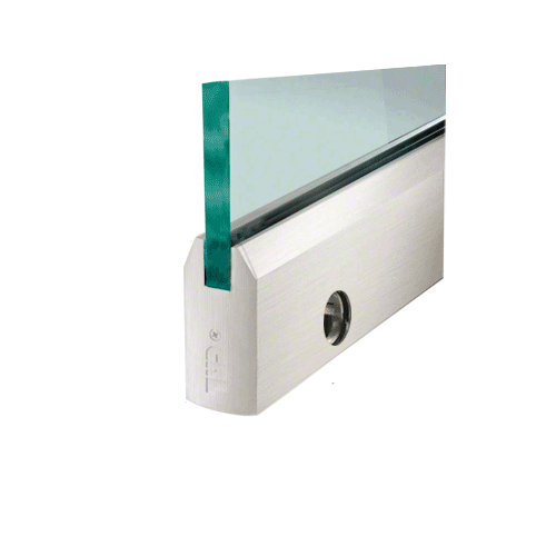 CRL DR4TPB12SL Polished Brass 1/2" Glass 4" Tapered Door Rail With Lock - 35-3/4" Length