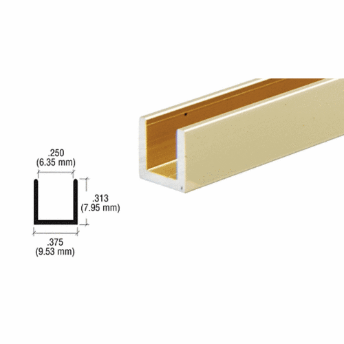 Brixwell DV746BA-CCP95-XCP5 Brite Anodized 1/4" Aluminum U-Channel  95" Stock Length - pack of 5