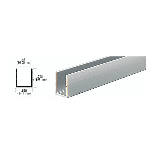 Brixwell DV749BA-CCP95 Brite Anodized 3/8" Aluminum U-Channel  95" Stock Length