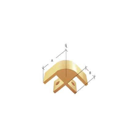 CRL E234GA Gold Anodized 2-Way 90 Degree Standard Connector for 3/4" Glass