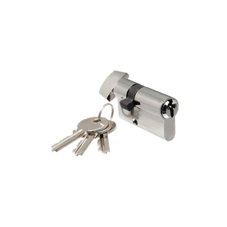 CRL EC4BS Brushed Stainless Keyed Cylinder Lock with Thumbturn