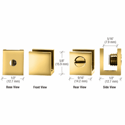 CRL EH22 Chrome Set Screw Clamp for 3/16" to 1/4" Glass - pack of 10