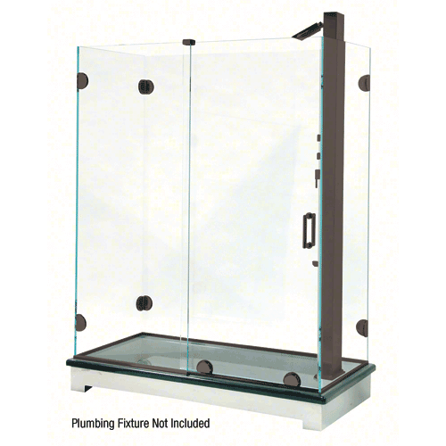 CRL ESS3BN Brushed Nickel Essence Series Basic Sliding Shower Door Kit with Squared Corner Rollers NO GLASS INCLUDED