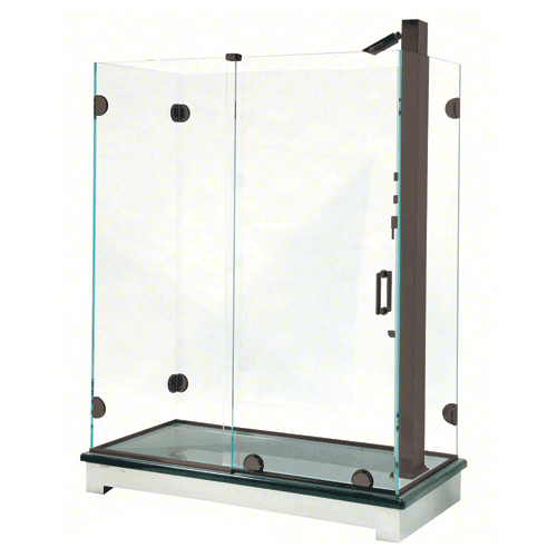 CRL ESS3BN Brushed Nickel Essence Series Basic Sliding Shower Door Kit with Squared Corner Rollers NO GLASS INCLUDED