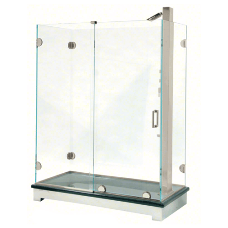 CRL ESS3BN Brushed Nickel Essence Series Basic Sliding Shower Door Kit with Squared Corner Rollers NO GLASS INCLUDED