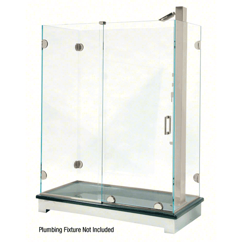 CRL ESS3BN Brushed Nickel Essence Series Basic Sliding Shower Door Kit with Squared Corner Rollers NO GLASS INCLUDED