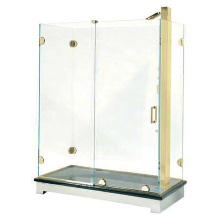 CRL ESS3BR Polished Brass Essence Series Basic Sliding Shower Door Kit with Squared Corner Rollers NO GLASS INCLUDED