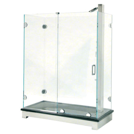 CRL ESS3CH Polished Chrome Essence Series Basic Sliding Shower Door Kit with Squared Corner Rollers NO GLASS INCLUDED