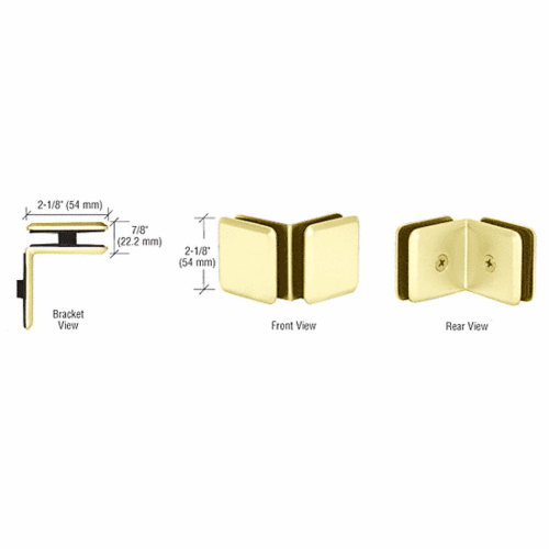 CRL EST111SC Satin Chrome Estate Series 90 Degree Glass-to-Glass Clamp