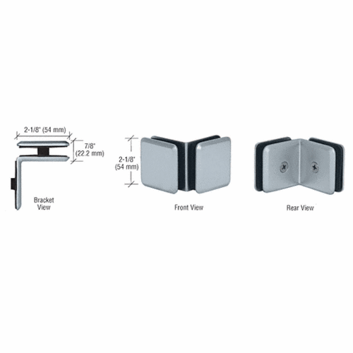 CRL EST111SC Satin Chrome Estate Series 90 Degree Glass-to-Glass Clamp