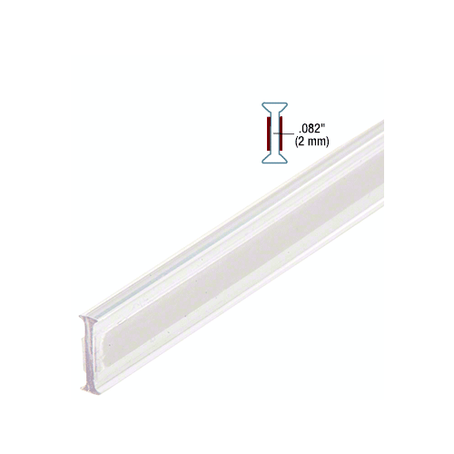 Brixwell EZCC12-CCP48-XCP5 Clear Copolymer Strip for 180 Degree Glass-to-Glass Joints - 1/2" (12mm) Tempered Glass -  48" Stock Length - pack of 5