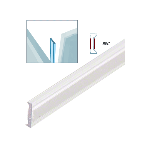 CRL EZCE12 Clear Copolymer Strip for Abutment Joints - 1/2" (12mm) Tempered Glass 120" Length