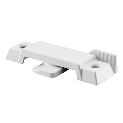 CRL F2590B White Sliding Window Lock with 2-1/4" Screw Hole and 3/8" Latch Projection - Bulk 20/Pk