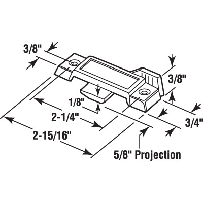 CRL F2596 Bronze Sliding Window Lock with 2-1/4" Screw Holes and 3/8" Latch Projection