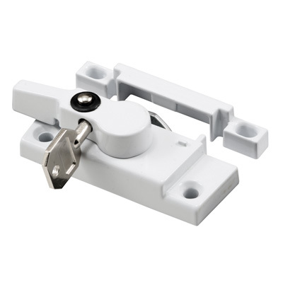 CRL F2624 White Keyed Sash Lock with Lugs