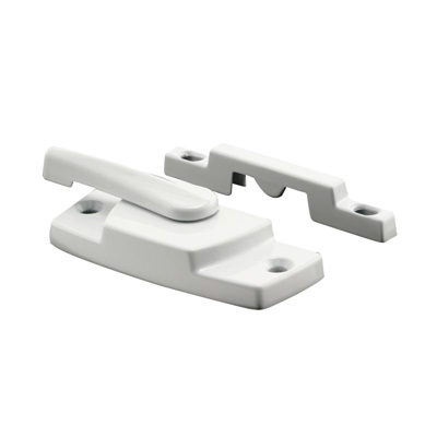 CRL F2768 White Sash Lock with 2-1/4" Screw Holes and 7/16" Hole Backset without Lugs