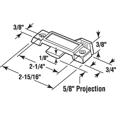 CRL F2596 Bronze Sliding Window Lock with 2-1/4" Screw Holes and 3/8" Latch Projection