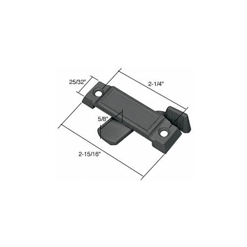 CRL F2596 Bronze Sliding Window Lock with 2-1/4" Screw Holes and 3/8" Latch Projection