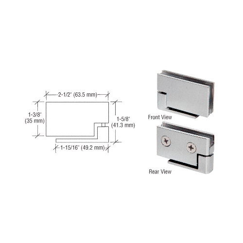 CRL FA50SC Satin Chrome Surface Mount Cabinet Pivot Hinges - pack of 2