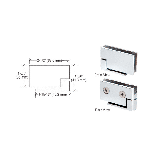 CRL FA50SC Satin Chrome Surface Mount Cabinet Pivot Hinges - pack of 2