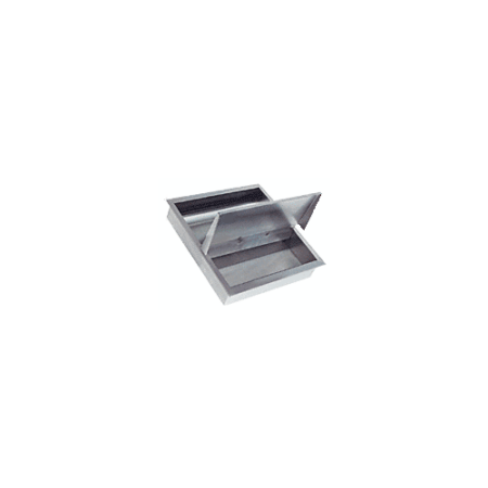 CRL FLR1416 Brushed Stainless Steel 14-3/4" Wide x 16-11/16" Deep x 2-3/4" High Recessed Deal Tray with Flip Lid