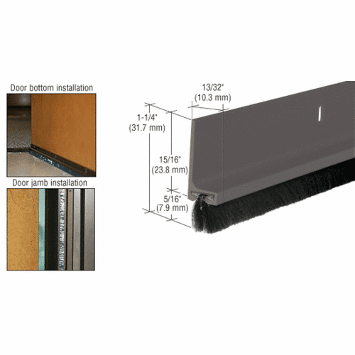 Brixwell FS77A-CCP4 Satin Anodized Finned Door Sweep -  4 inch Sample