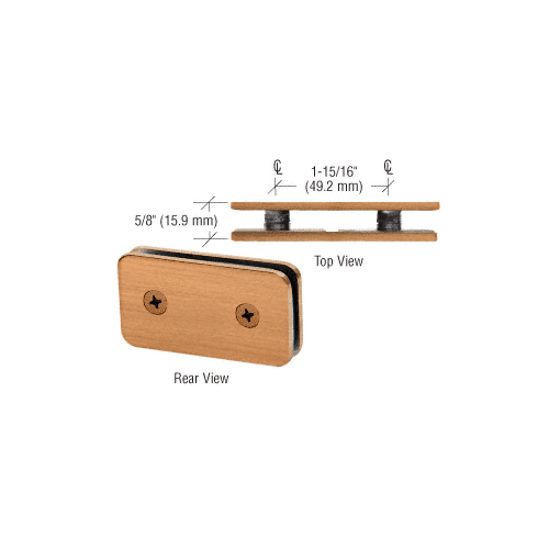 CRL GCB184SB Satin Brass 180 Degree Traditional Style Double Stud Glass Clamp