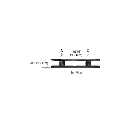 CRL GCB184SB Satin Brass 180 Degree Traditional Style Double Stud Glass Clamp