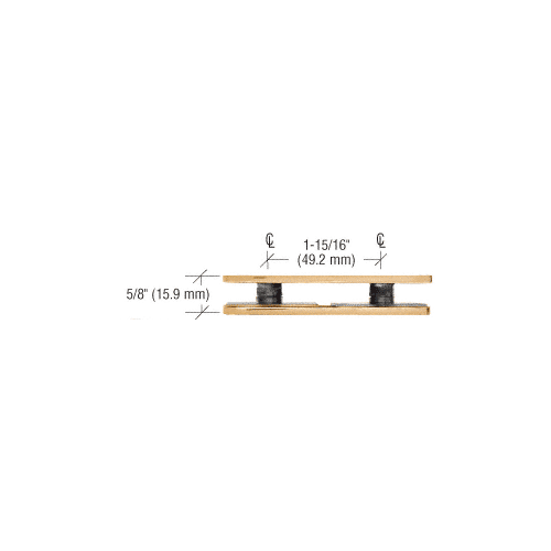 CRL GCB184SB Satin Brass 180 Degree Traditional Style Double Stud Glass Clamp