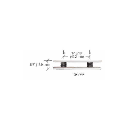 CRL GCB184SB Satin Brass 180 Degree Traditional Style Double Stud Glass Clamp