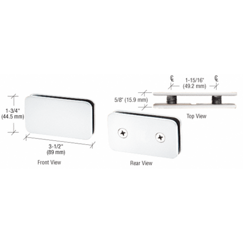 CRL GCB184SB Satin Brass 180 Degree Traditional Style Double Stud Glass Clamp