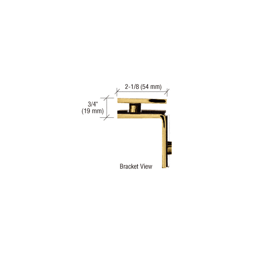 CRL GE090BR Polished Brass Geneva Series Glass-to-Glass Bracket