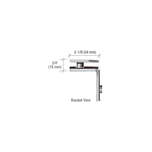 CRL GE090BR Polished Brass Geneva Series Glass-to-Glass Bracket