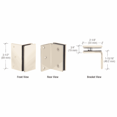 CRL GE90SSB Satin Brass Geneva Series Wall Mount Bracket