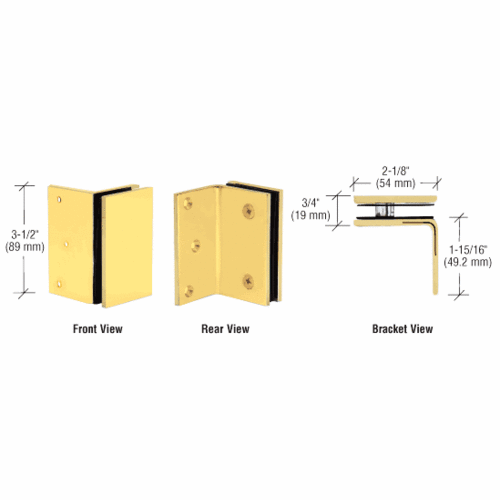 CRL GE90SSB Satin Brass Geneva Series Wall Mount Bracket