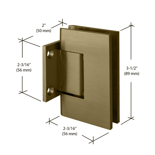 CRL GEN074ABN Antique Brushed Nickel Geneva 074 Series Wall Mount Short Back Plate Hinge