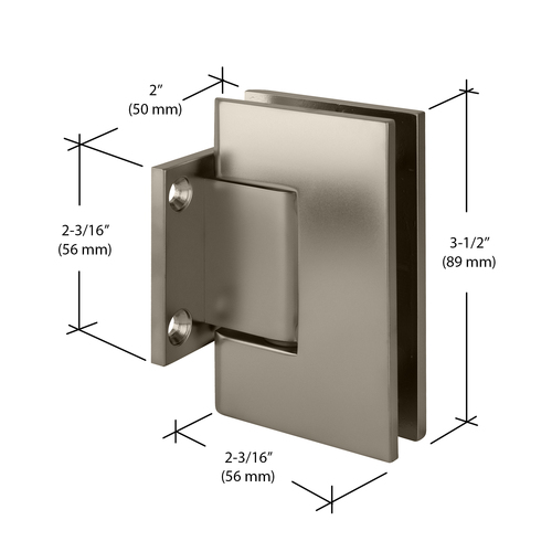 CRL GEN074ABN Antique Brushed Nickel Geneva 074 Series Wall Mount Short Back Plate Hinge