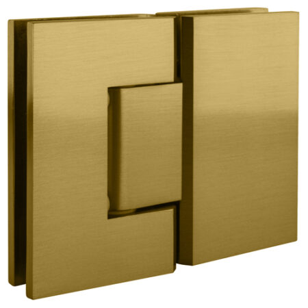 CRL GEN580SB Satin Brass Geneva 580 Series 180 Degree Glass-to-Glass Hinge with 5 Degree Offset